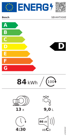  Bosch SBV4HTX00E Energieeffizienzklasse