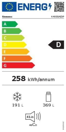 Siemens KA93GAIDP Energieeffizienzklasse Siemens KA93GAIDP Energieeffizienzklasse