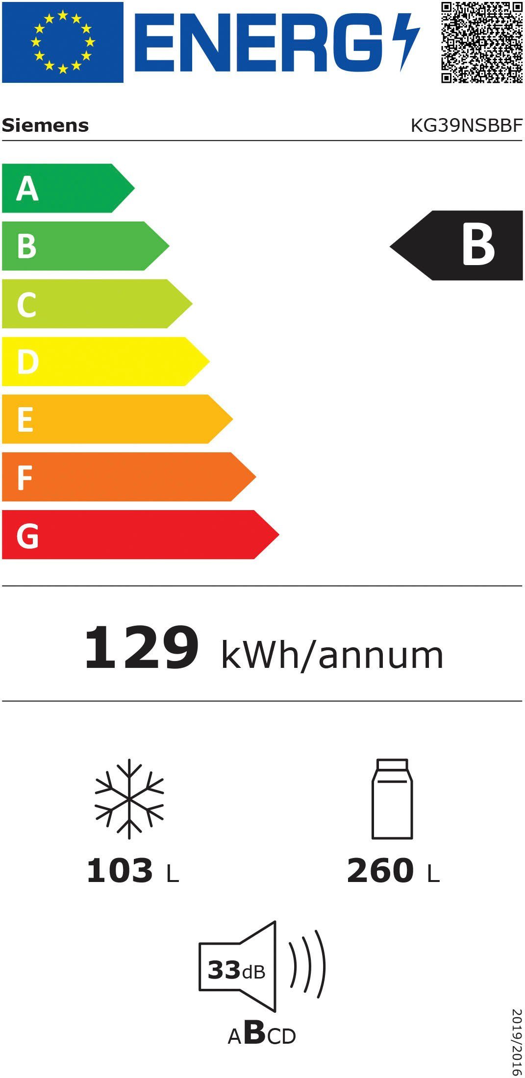 Siemens KG39NSBBF Energieeffizienzklasse Siemens KG39NSBBF Energieeffizienzklasse