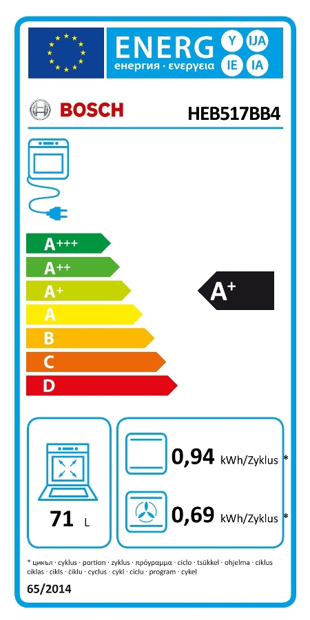  Bosch HEB517BB4 Energieeffizienzklasse