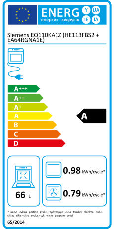 Siemens EQ110KA1Z (HE113FBS2 + EA64RGNA1E) Energieeffizienzklasse Siemens EQ110KA1Z (HE113FBS2 + EA64RGNA1E) Energieeffizienzklasse