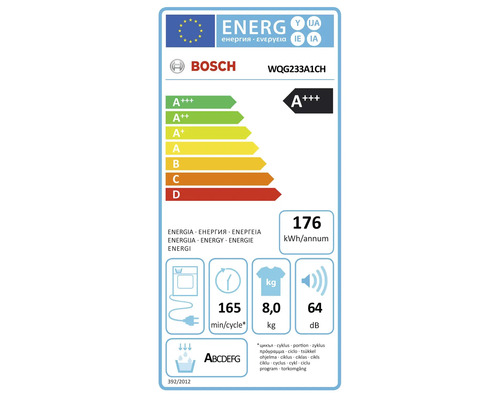  Bosch WQG233A1CH Energieeffizienzklasse