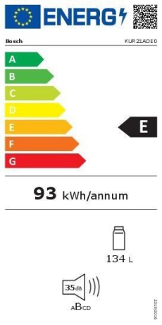Bosch KUR21ADE0 Energieeffizienzklasse Bosch KUR21ADE0 Energieeffizienzklasse
