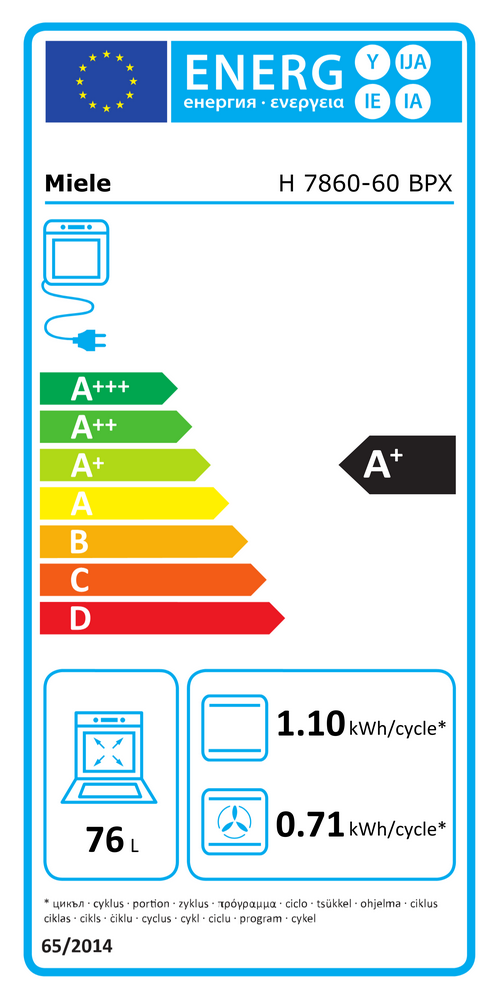 Miele H 7860-60 BPX Energieeffizienzklasse Miele H 7860-60 BPX Energieeffizienzklasse