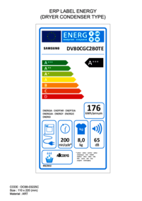 Samsung DV80CGC2B0TE/WS Energieeffizienzklasse Samsung DV80CGC2B0TE/WS Energieeffizienzklasse