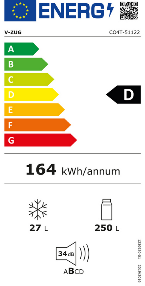 V-ZUG Cooler V2000 152FGI 5115200000 Energieeffizienzklasse V-ZUG Cooler V2000 152FGI 5115200000 Energieeffizienzklasse