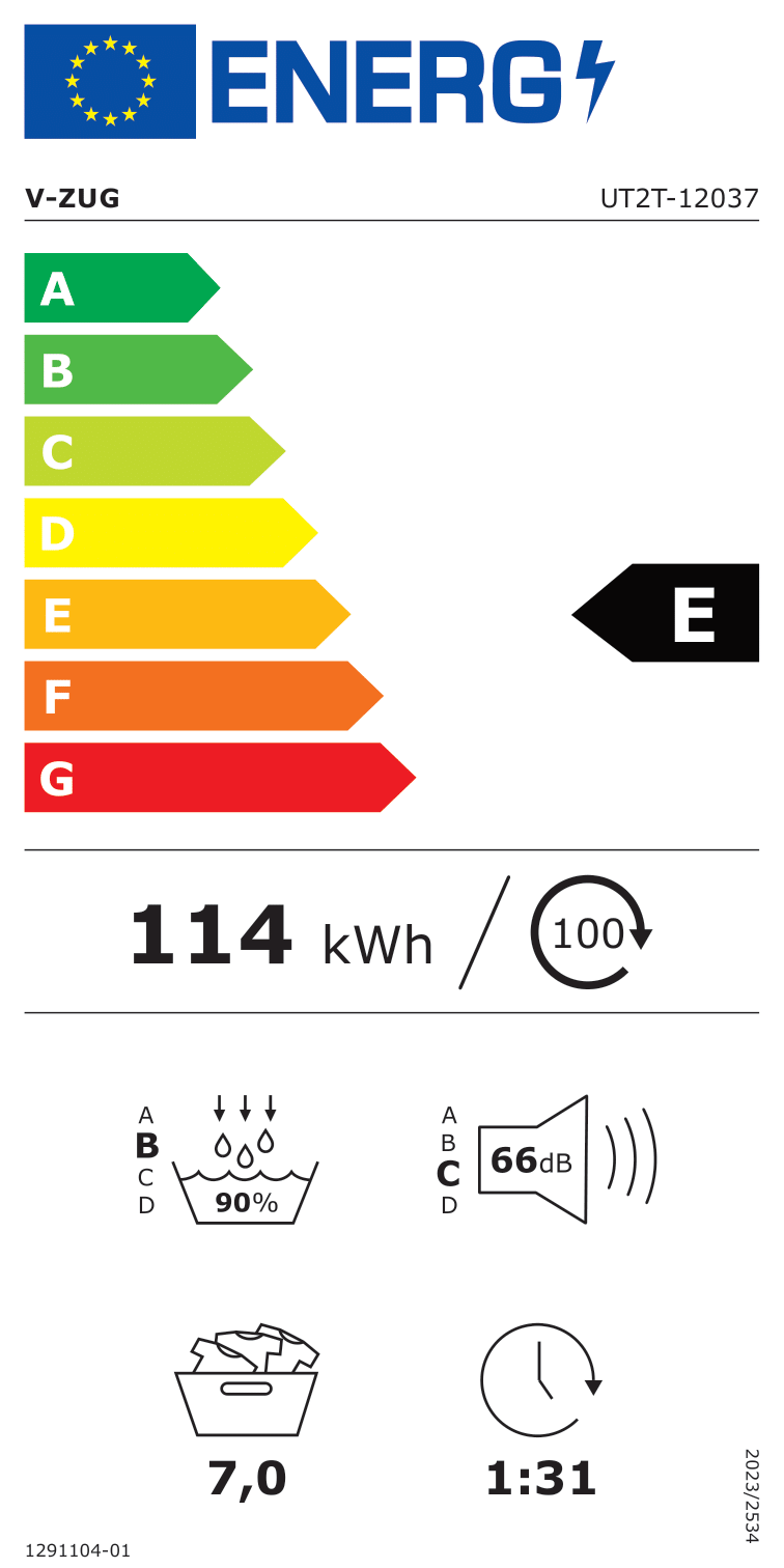 V-ZUG V2000 Sèche-linge & Tumblers 1203700000 Energieeffizienzklasse V-ZUG V2000 Sèche-linge & Tumblers 1203700000 Energieeffizienzklasse