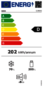 Bora C194KG Einbaukühlschrank 60 cm (EU-Norm) Energieeffizienzklasse Bora C194KG Einbaukühlschrank 60 cm (EU-Norm) Energieeffizienzklasse