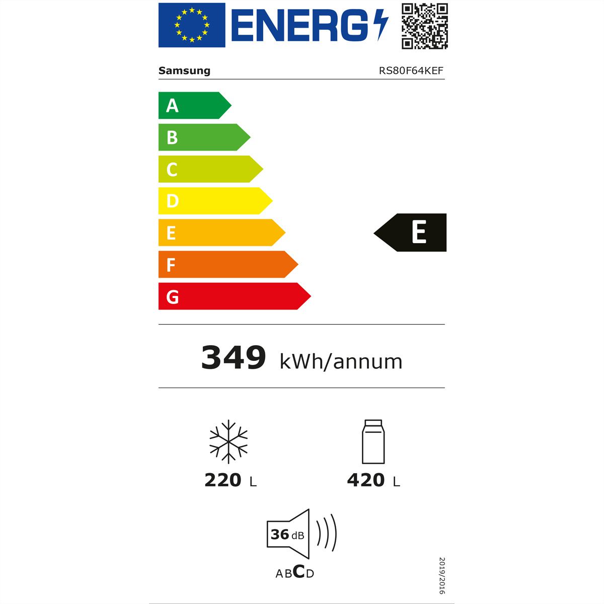  Samsung RS80F64KEFWS Energieeffizienzklasse