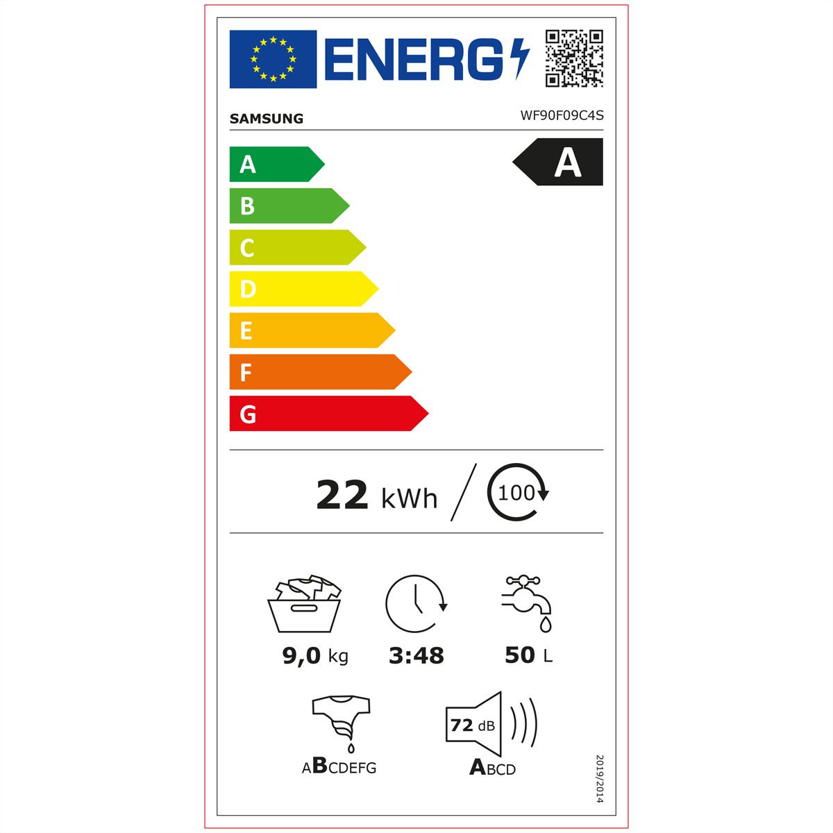 Samsung WF90F09C4SU5 Energieeffizienzklasse Samsung WF90F09C4SU5 Energieeffizienzklasse