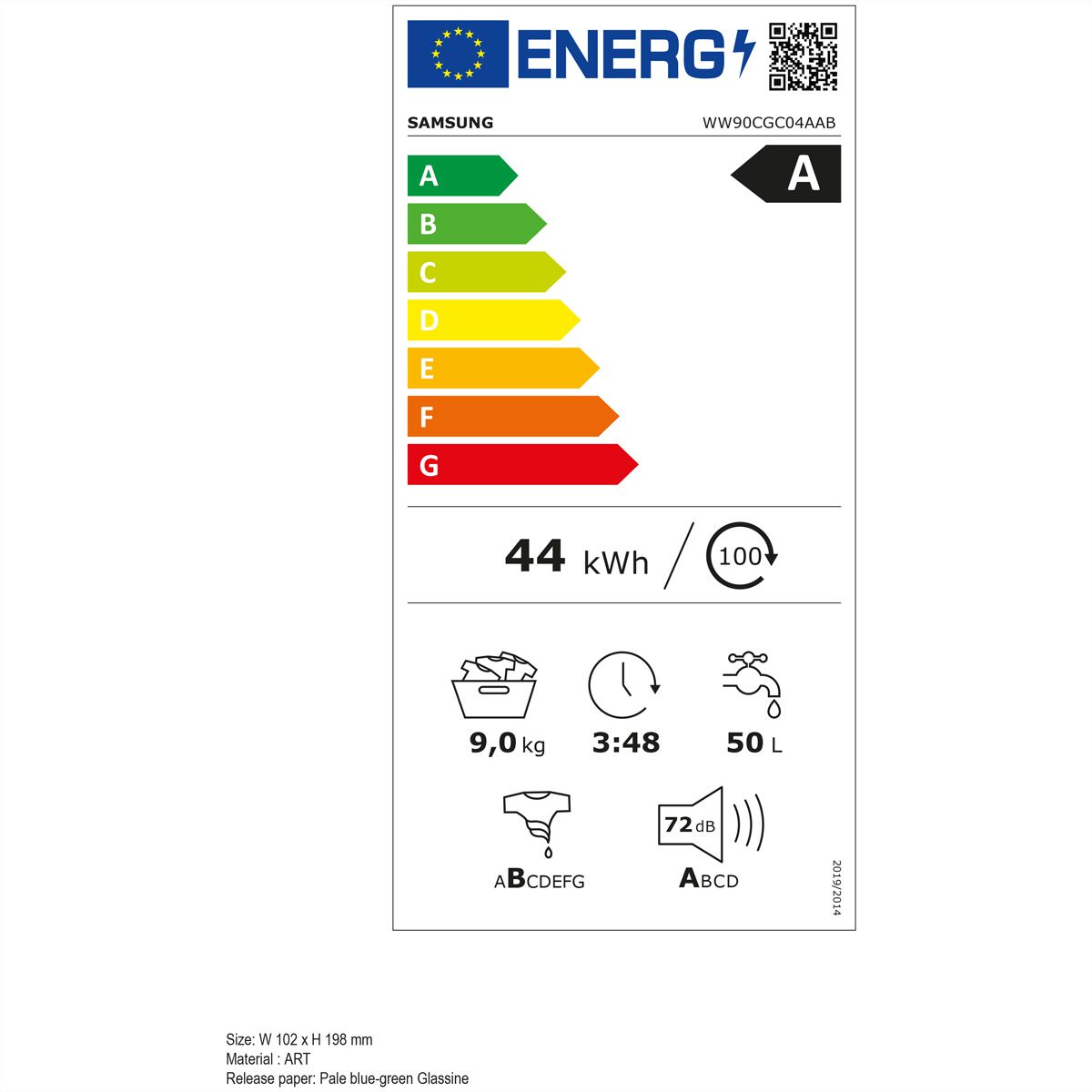 Samsung WW90CGC04AABWS Energieeffizienzklasse Samsung WW90CGC04AABWS Energieeffizienzklasse