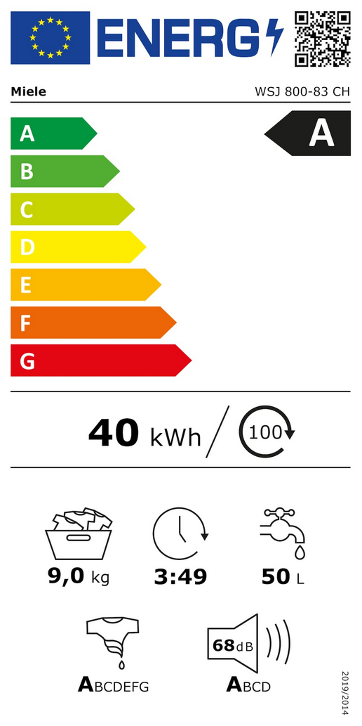  Miele WSJ 800-83 Energieeffizienzklasse