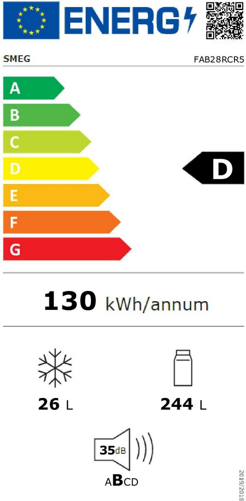  Smeg FAB28RCR5 Energieeffizienzklasse