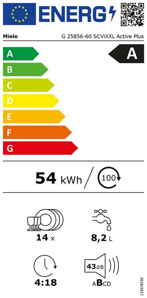 Miele G 25856-60 Energieeffizienzklasse Miele G 25856-60 Energieeffizienzklasse