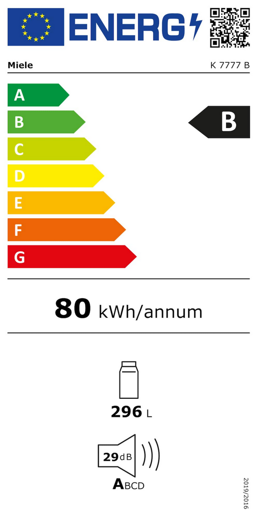 Miele K 7777 B RE Energieeffizienzklasse Miele K 7777 B RE Energieeffizienzklasse