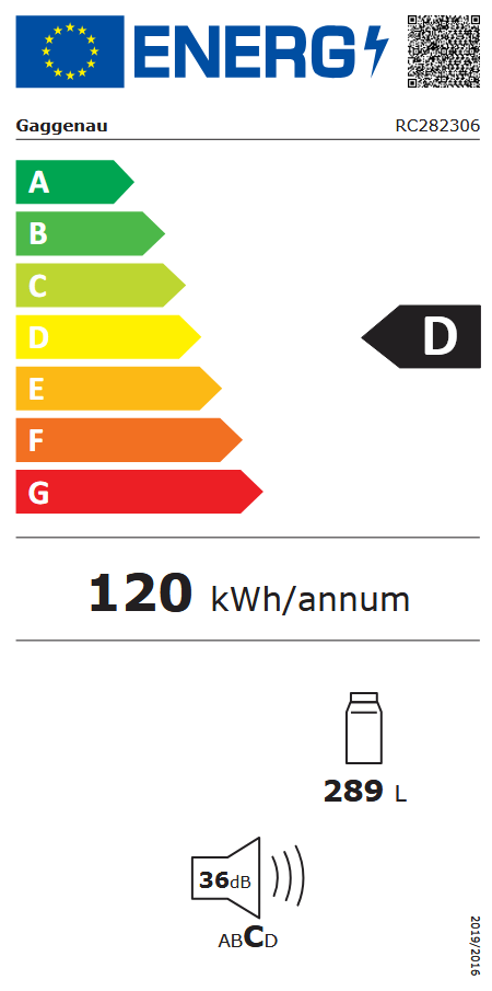 Gaggenau RC282306 Energieeffizienzklasse Gaggenau RC282306 Energieeffizienzklasse