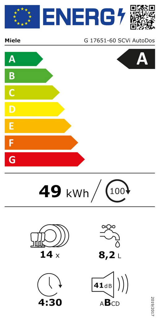  Miele G 17651-60 SCVi Energieeffizienzklasse