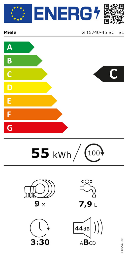  Miele G 15740-45 SCi SL Energieeffizienzklasse