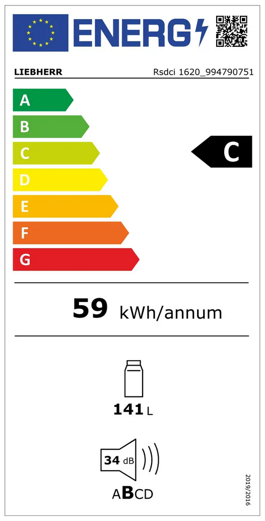  LIEBHERR Rsdci 1620 Kühl-Gefrierkombinationen Energieeffizienzklasse