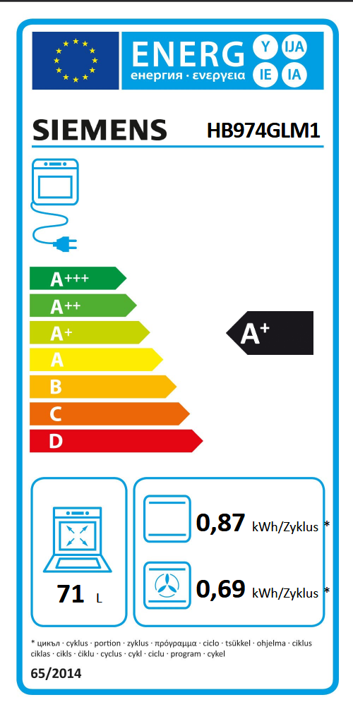 Siemens StudioLine HB974GLM1 IQ700 Energieeffizienzklasse Siemens StudioLine HB974GLM1 IQ700 Energieeffizienzklasse
