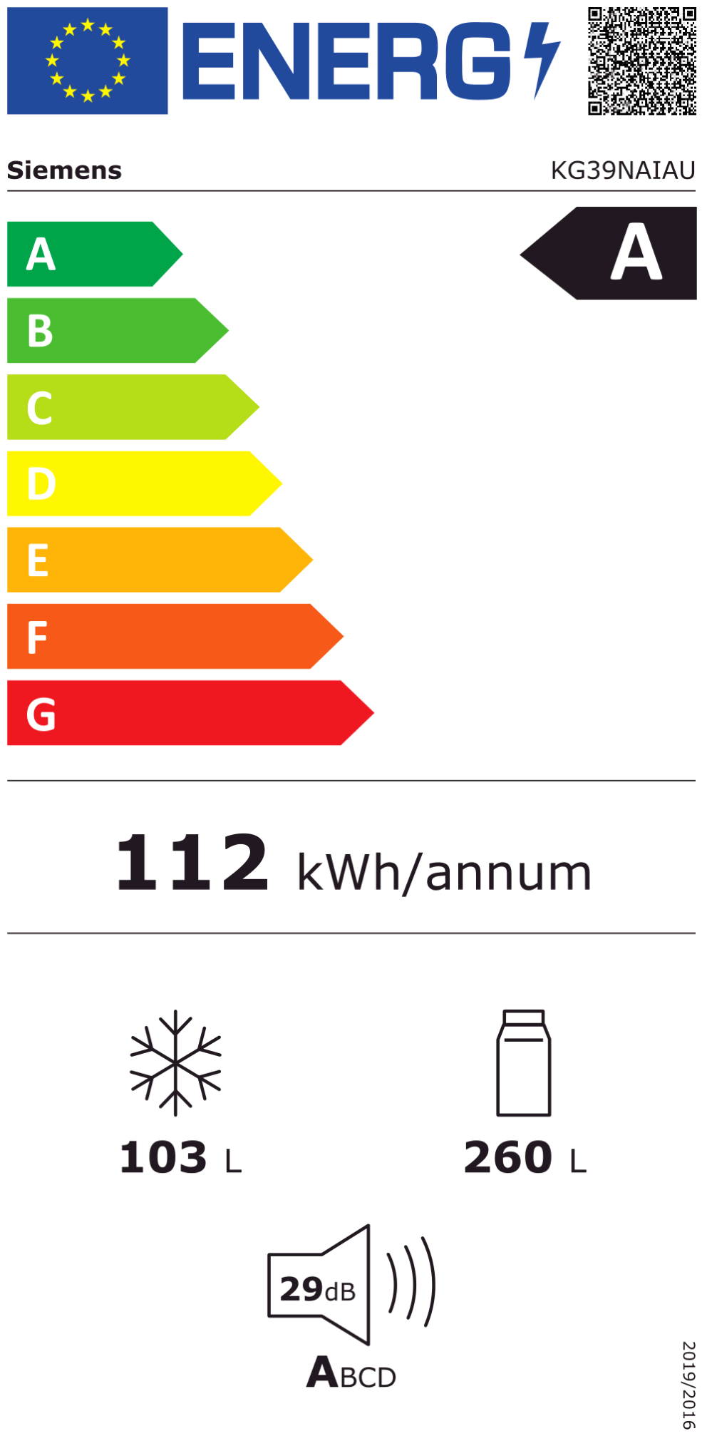 Siemens KG39NAIAU Energieeffizienzklasse Siemens KG39NAIAU Energieeffizienzklasse