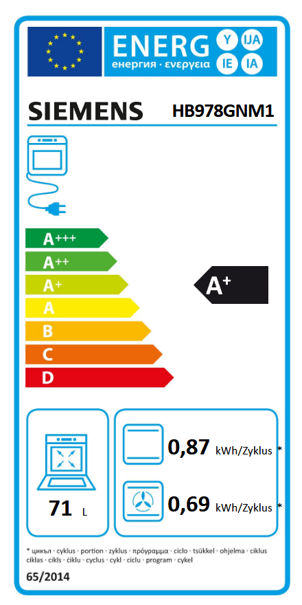 Siemens StudioLine HB978GNM1 IQ700 Energieeffizienzklasse Siemens StudioLine HB978GNM1 IQ700 Energieeffizienzklasse