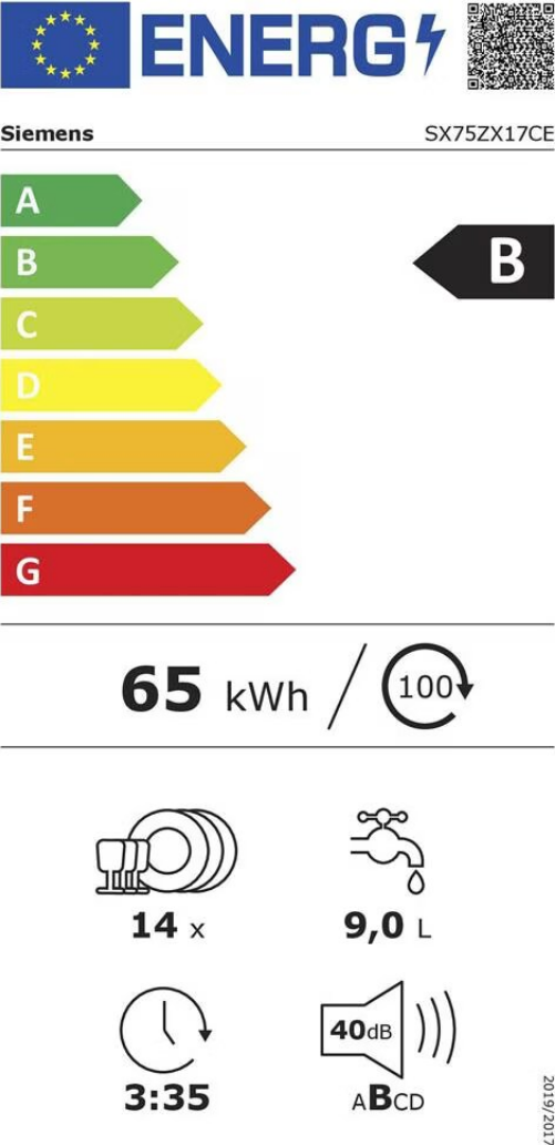 Siemens SX75ZX17CE Energieeffizienzklasse Siemens SX75ZX17CE Energieeffizienzklasse