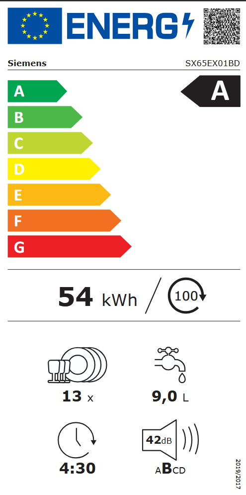 Siemens SX65EX01BD Energieeffizienzklasse Siemens SX65EX01BD Energieeffizienzklasse