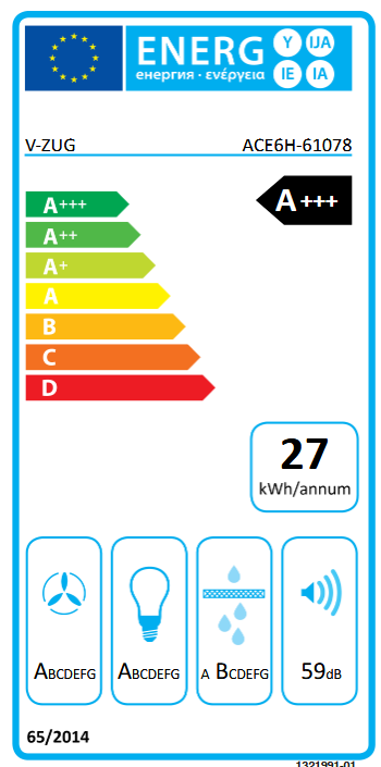 V-ZUG Hotte à déflecteur plat norme UE 90cm 6107800000 Energieeffizienzklasse V-ZUG Hotte à déflecteur plat norme UE 90cm 6107800000 Energieeffizienzklasse