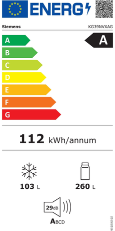 Siemens KG39NVXAG Energieeffizienzklasse Siemens KG39NVXAG Energieeffizienzklasse