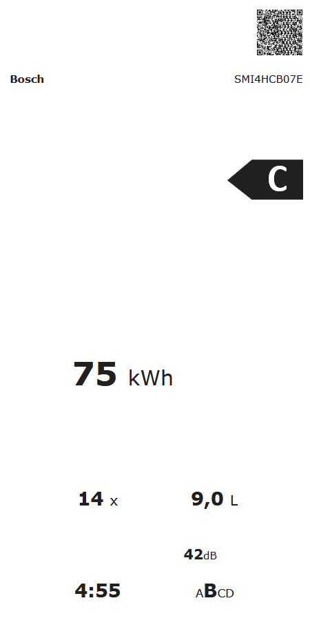 Bosch SMI4HCB07E Energieeffizienzklasse Bosch SMI4HCB07E Energieeffizienzklasse