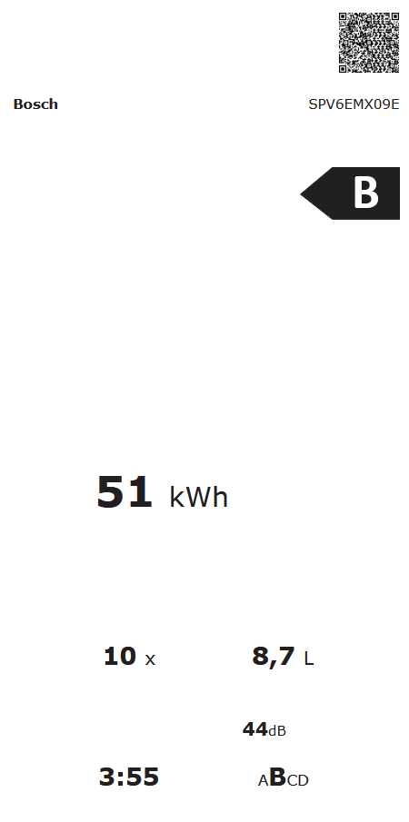 Bosch SPV6EMX09E Energieeffizienzklasse Bosch SPV6EMX09E Energieeffizienzklasse