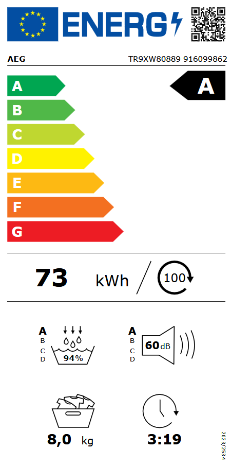 AEG TR9XW80889 Energieeffizienzklasse AEG TR9XW80889 Energieeffizienzklasse