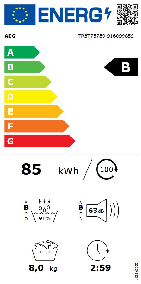 AEG TR8T75789 Energieeffizienzklasse AEG TR8T75789 Energieeffizienzklasse