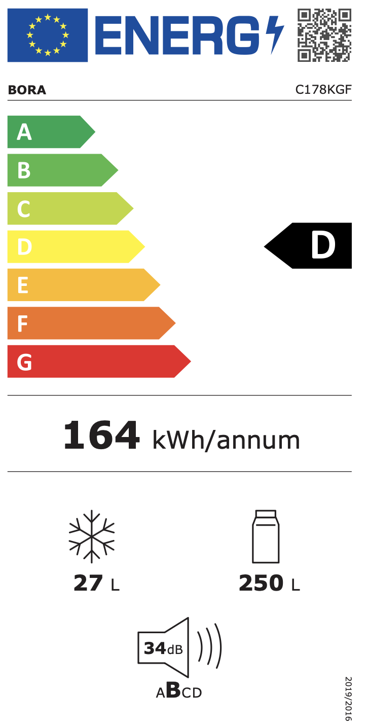 Bora C178KGFS2 Einbaukühlschrank 60 cm (EU-Norm) Energieeffizienzklasse Bora C178KGFS2 Einbaukühlschrank 60 cm (EU-Norm) Energieeffizienzklasse
