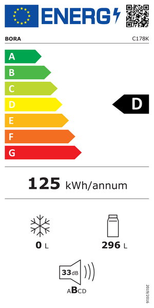 Bora C178KS2 Einbaukühlschrank 60 cm (EU-Norm) Energieeffizienzklasse Bora C178KS2 Einbaukühlschrank 60 cm (EU-Norm) Energieeffizienzklasse