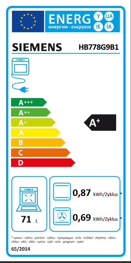 Siemens HB778G9B1 Energieeffizienzklasse Siemens HB778G9B1 Energieeffizienzklasse