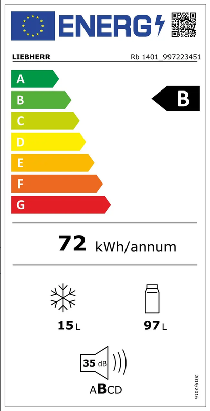 LIEBHERR Rb 1401 Gefrierschrank Freistehend Energieeffizienzklasse LIEBHERR Rb 1401 Gefrierschrank Freistehend Energieeffizienzklasse