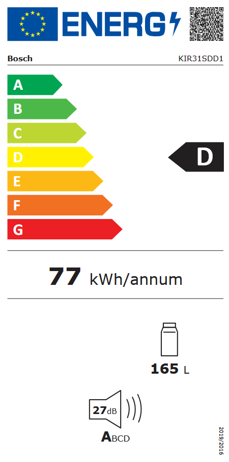 Bosch KIR31SDD1 Energieeffizienzklasse Bosch KIR31SDD1 Energieeffizienzklasse