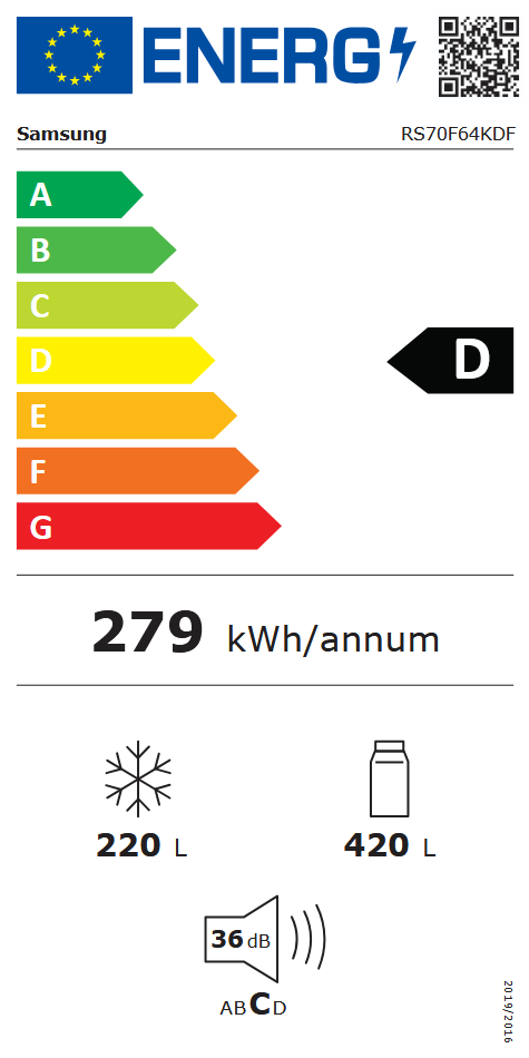 Samsung RS70F64KDFEF Energieeffizienzklasse Samsung RS70F64KDFEF Energieeffizienzklasse