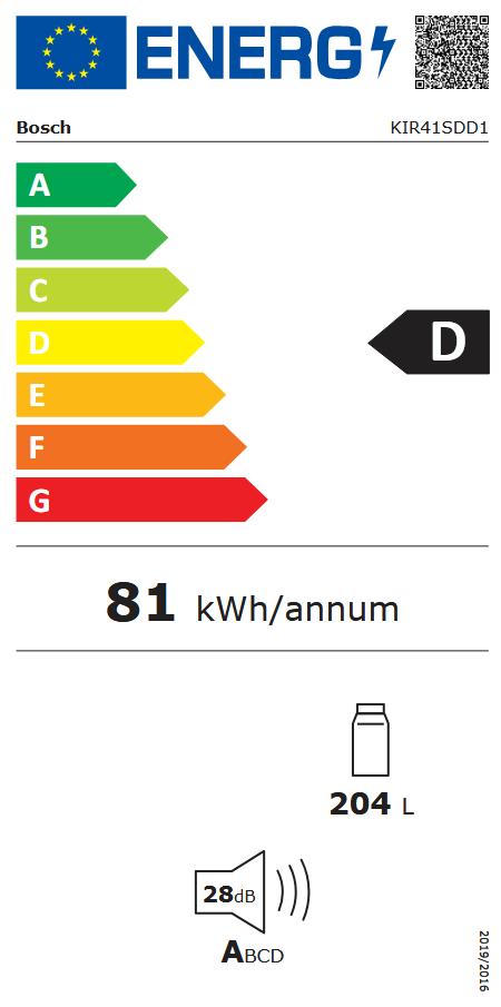Bosch KIR41SDD1 Energieeffizienzklasse Bosch KIR41SDD1 Energieeffizienzklasse