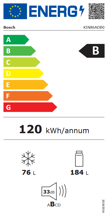  Bosch KIN86ADB0 Energieeffizienzklasse