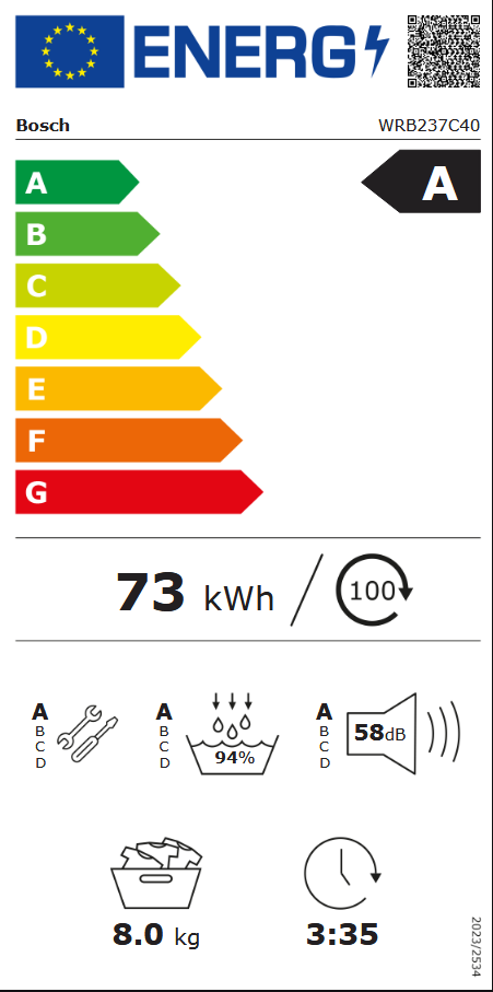 Bosch WRB237C40 Energieeffizienzklasse Bosch WRB237C40 Energieeffizienzklasse